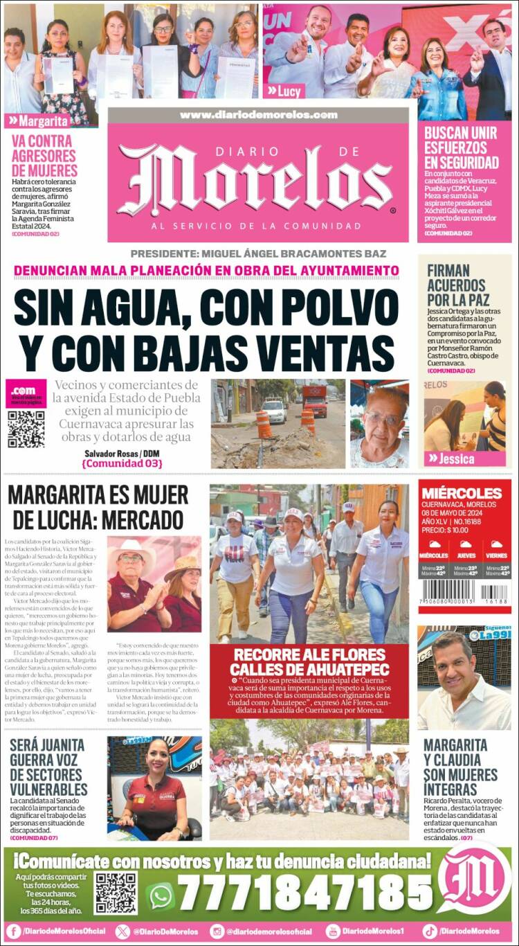 Portada de Diario de Morelos (México)