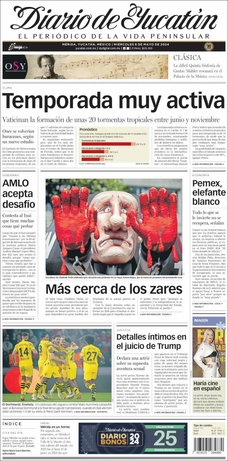 Portada de Diario de Yucatán (México)