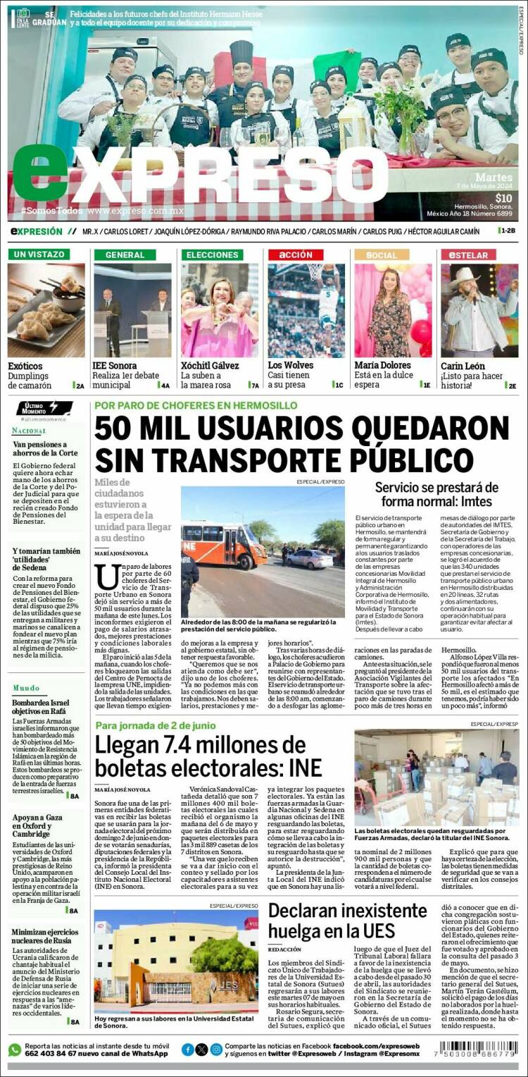 Portada de Expreso (México)