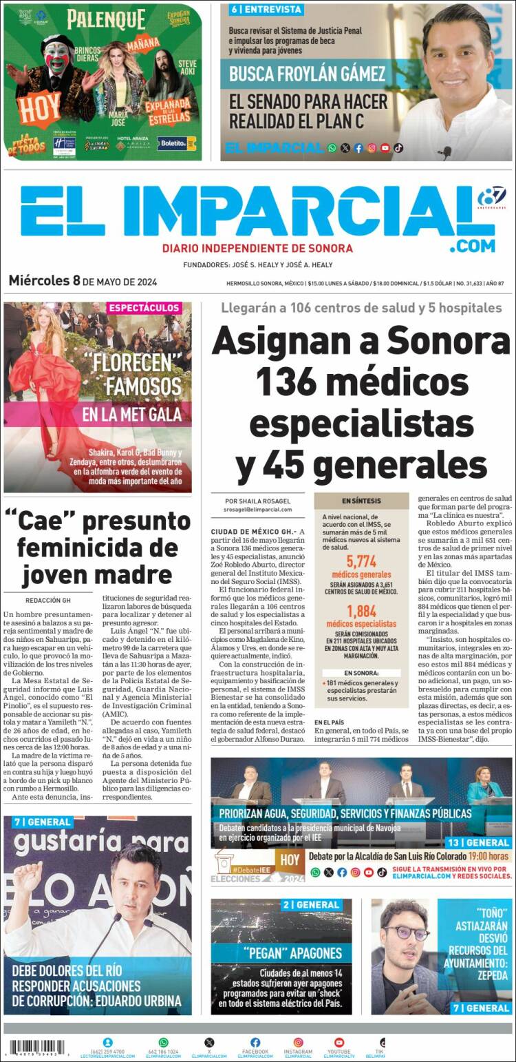 Portada de El Imparcial (México)