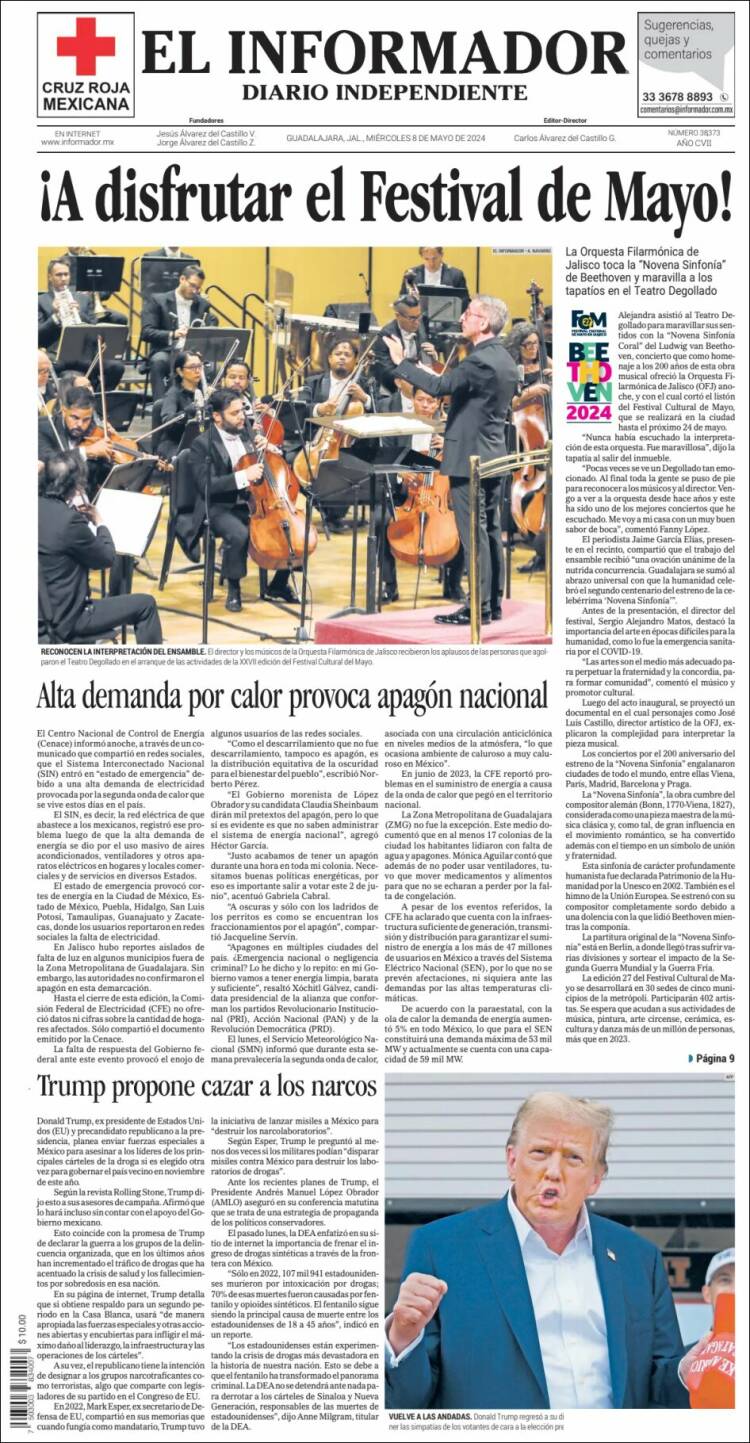 Portada de El Informador (México)