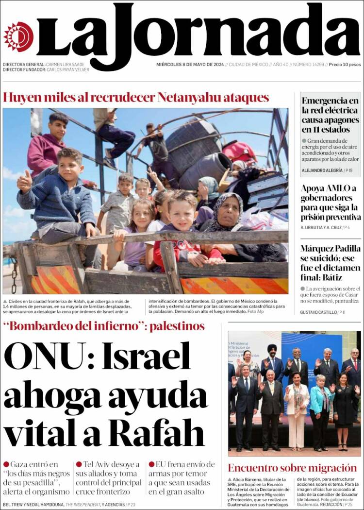 Portada de La Jornada (México)