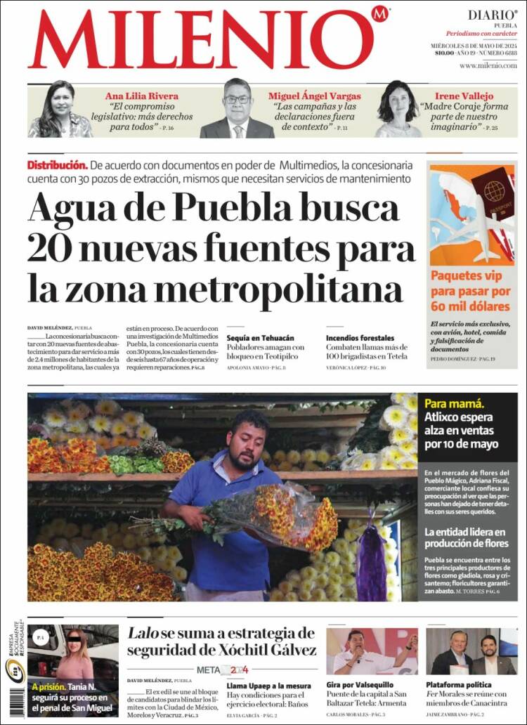 Portada de Milenio de Puebla (México)
