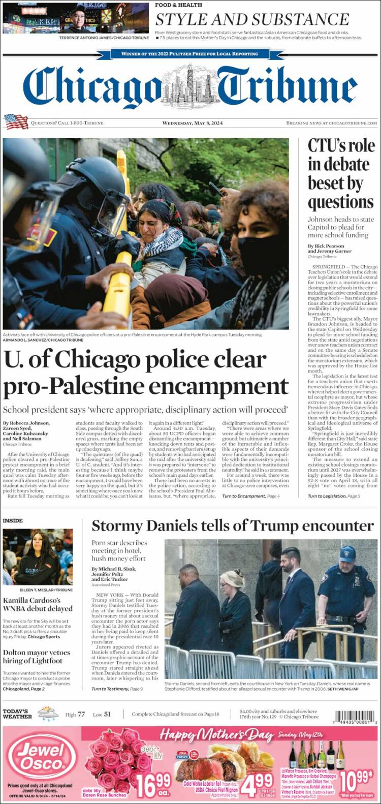 Portada de Chicago Tribune (USA)