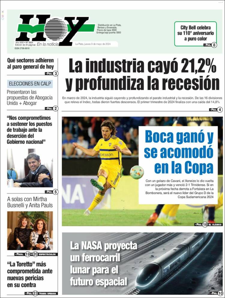 Portada de Diario Hoy (Argentina)