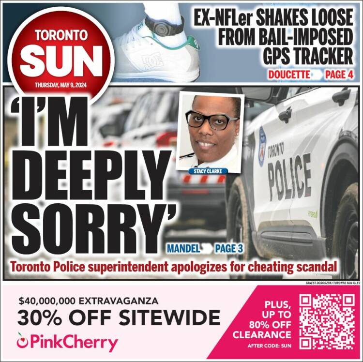 Portada de The Toronto Sun (Canadá)