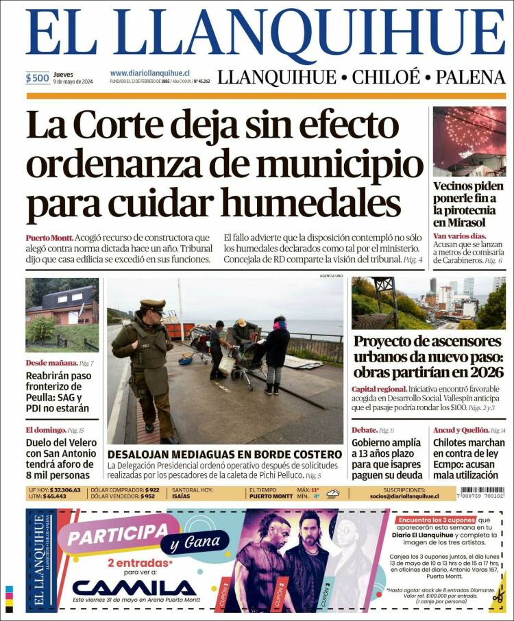 Portada de El Llanquihue (Chile)
