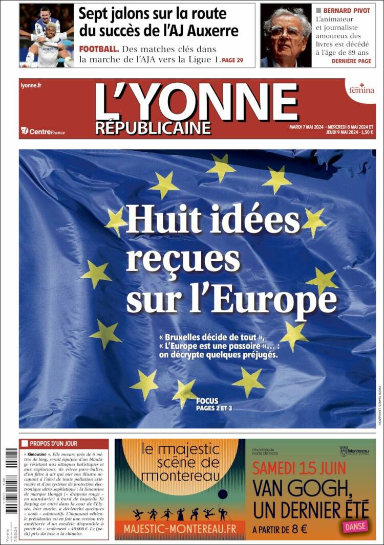 Portada de L'Yonne-Républicaine (Francia)