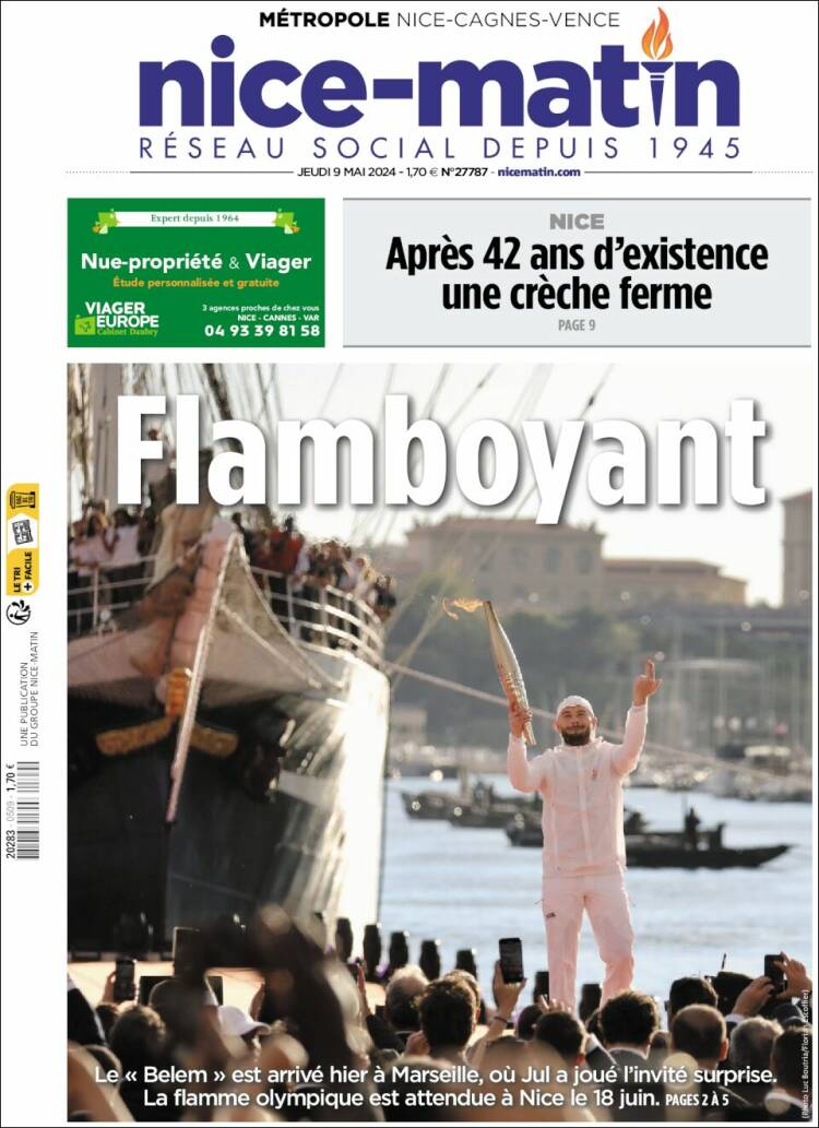 Portada de Nice-Matin (Francia)