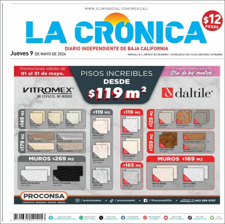 Portada de La Crónica de Baja California (M&eacute;xico)