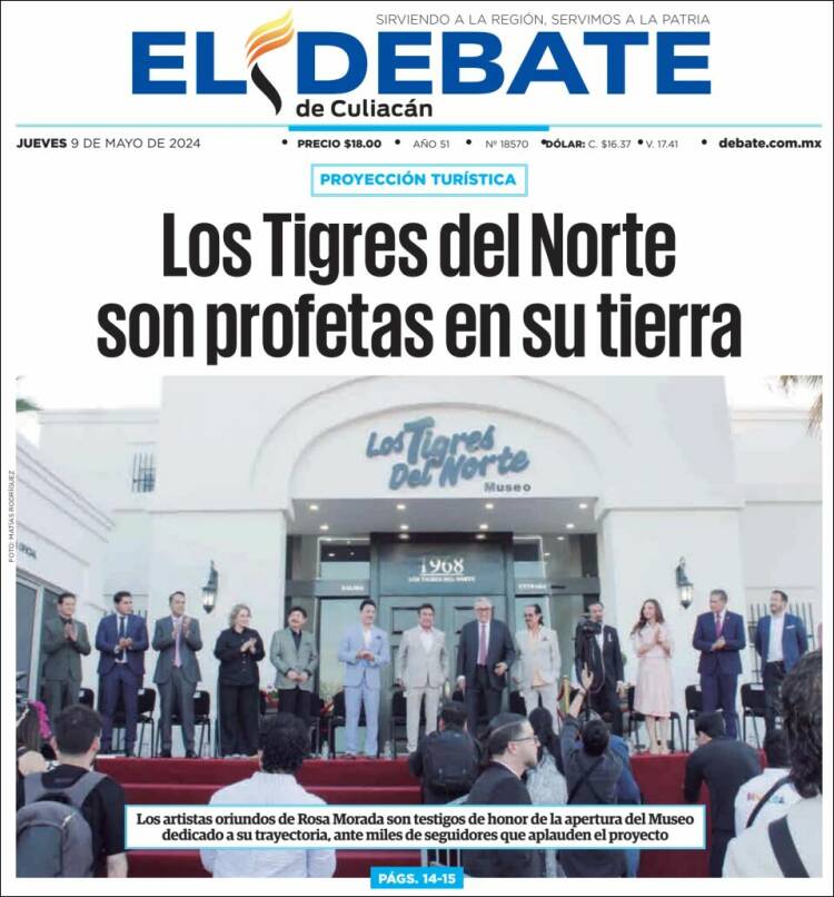 Portada de El Debate de Culiacán (M&eacute;xico)