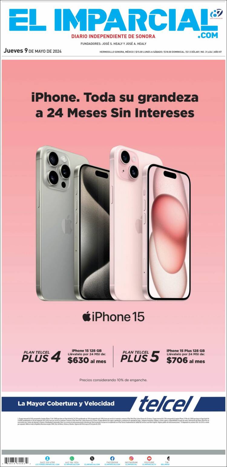 Portada de El Imparcial (M&eacute;xico)