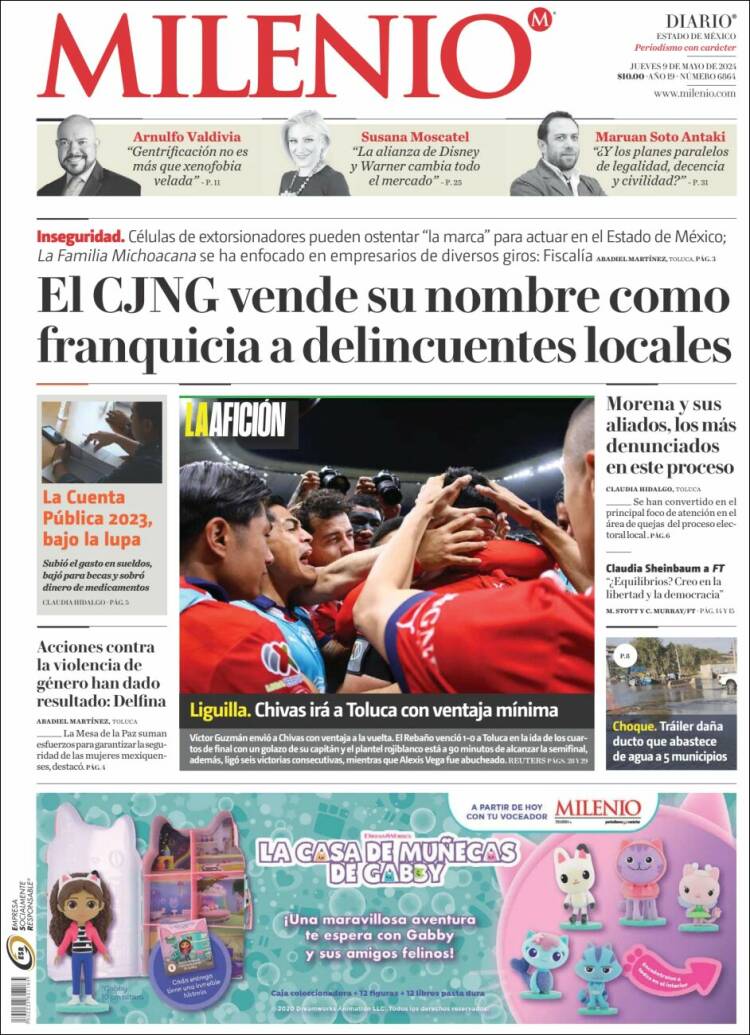 Portada de Milenio - Estado de México (M&eacute;xico)