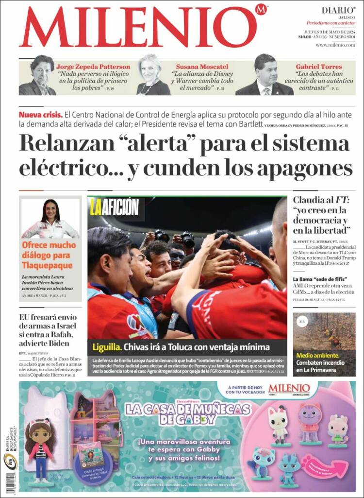 Portada de Milenio - Jalisco (M&eacute;xico)