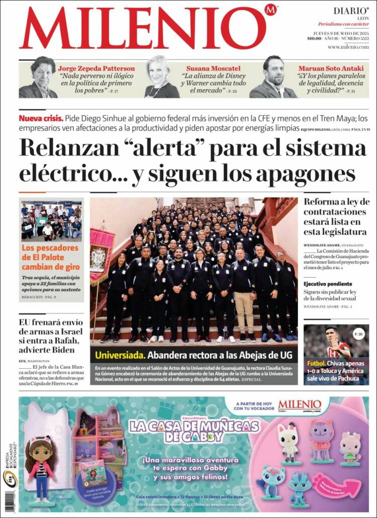 Portada de Milenio de León (M&eacute;xico)