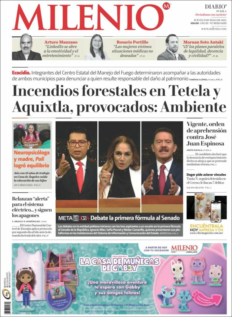 Portada de Milenio de Puebla (M&eacute;xico)