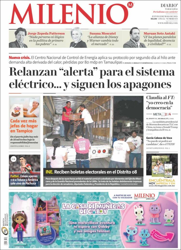 Portada de Milenio - Tamaulipas (M&eacute;xico)