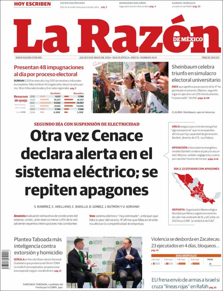 Portada de La Razón (M&eacute;xico)