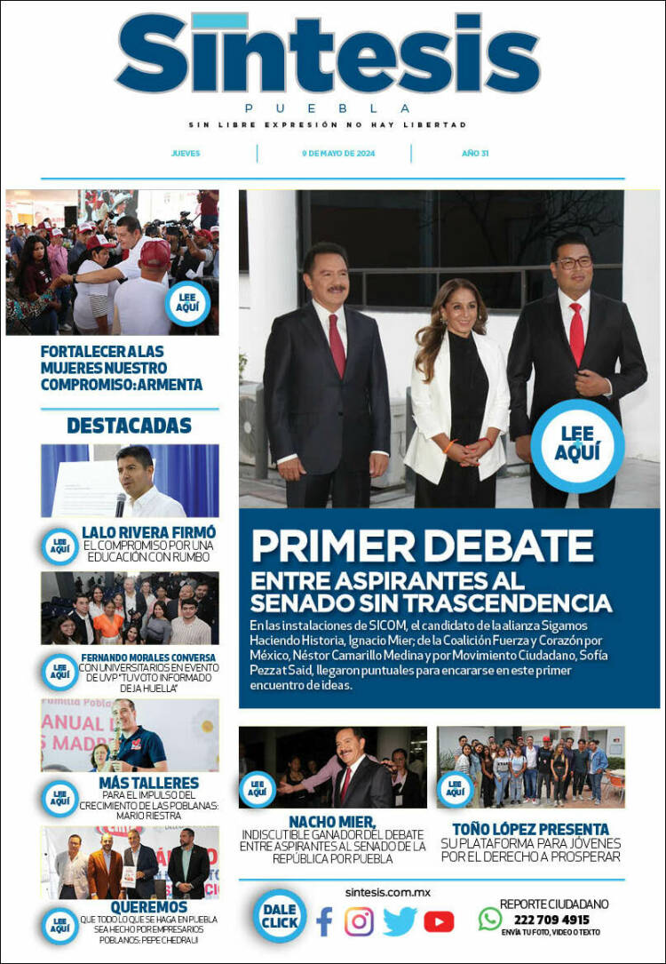 Portada de Síntesis - Puebla (M&eacute;xico)