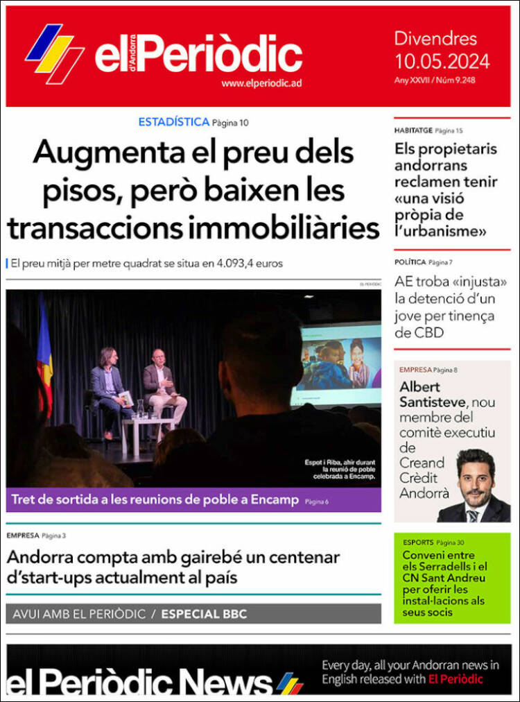 Portada de El Periòdic d'Andorra (Andorra)