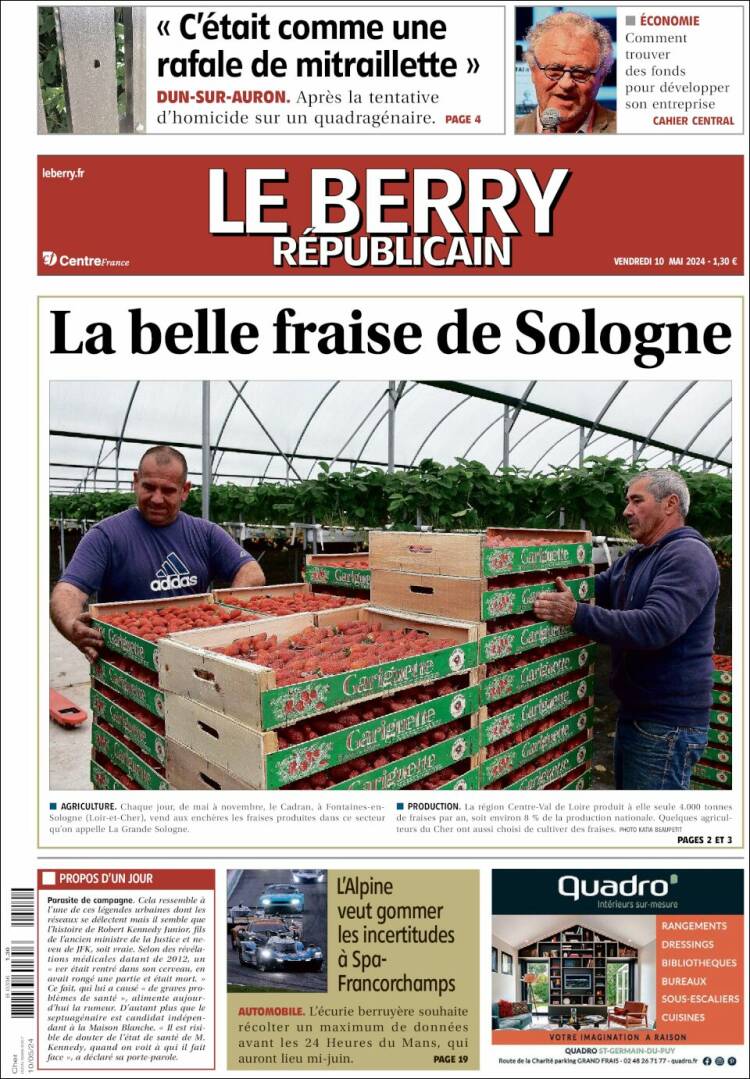 Portada de Berry Republicain (Francia)