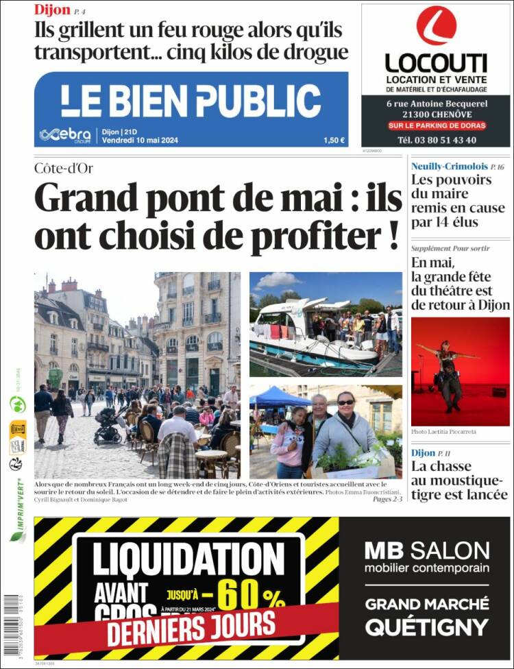 Portada de Le Bien Public (Francia)