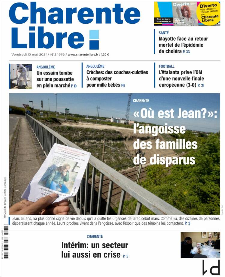 Portada de Charente Libre (Francia)