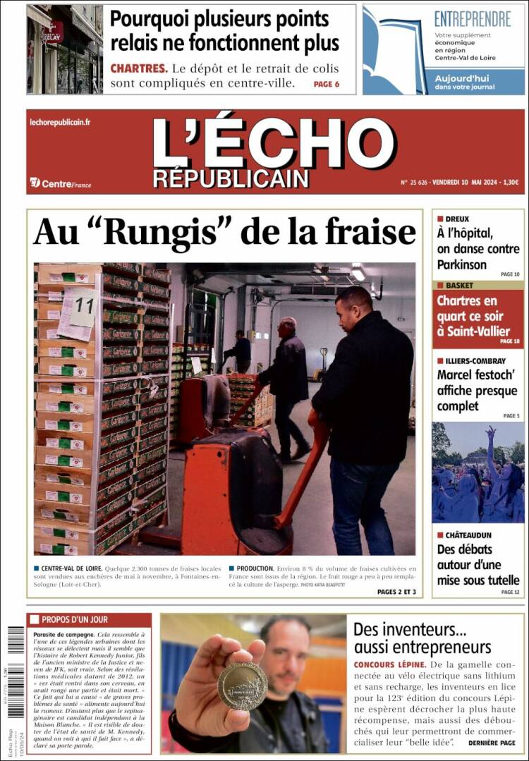 Portada de L'Echo Républicain (Francia)