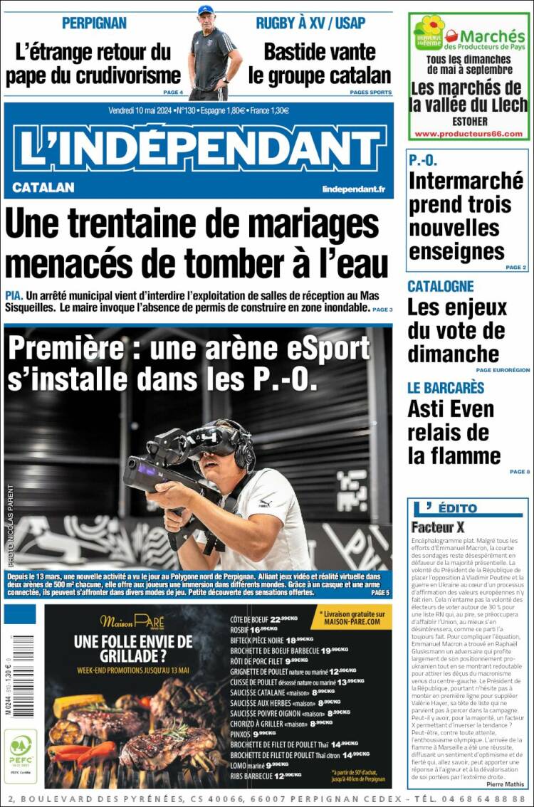 Portada de Le Indépendant (Francia)