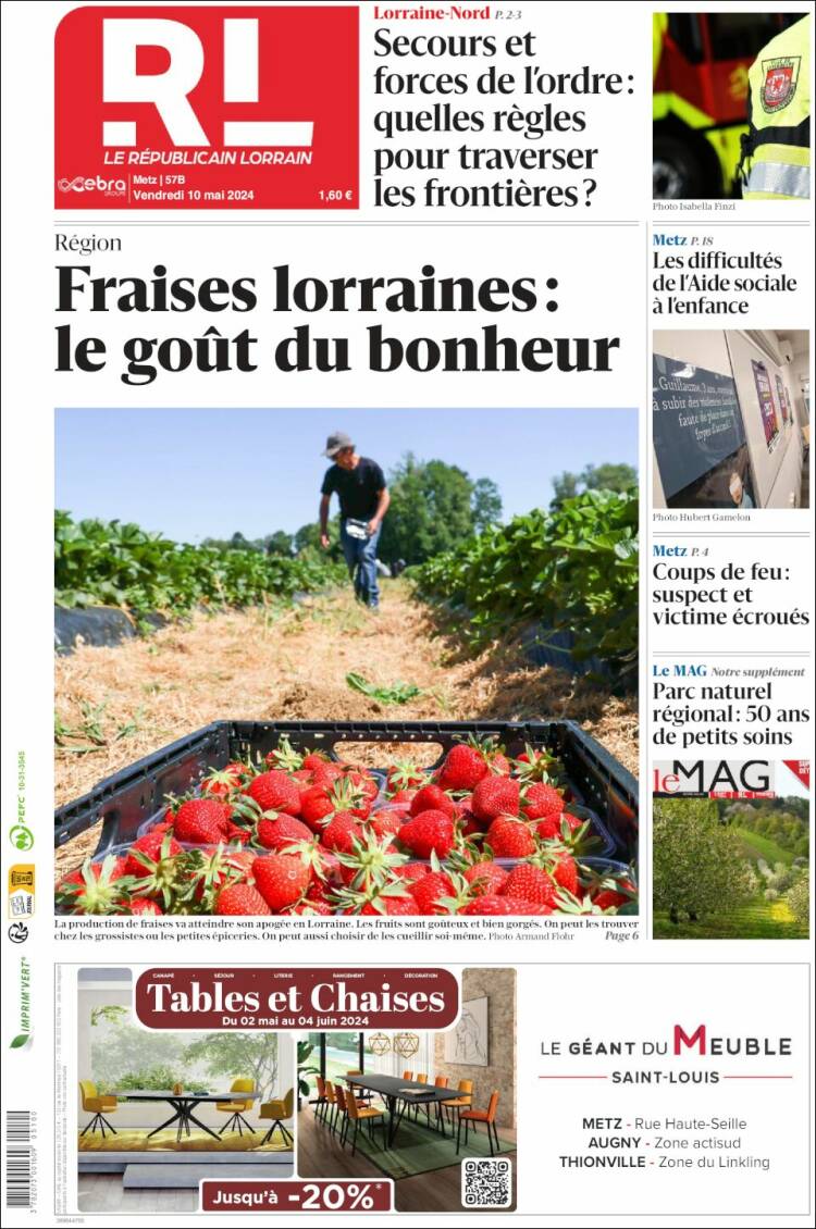 Portada de Le Republicain Lorrain (Francia)