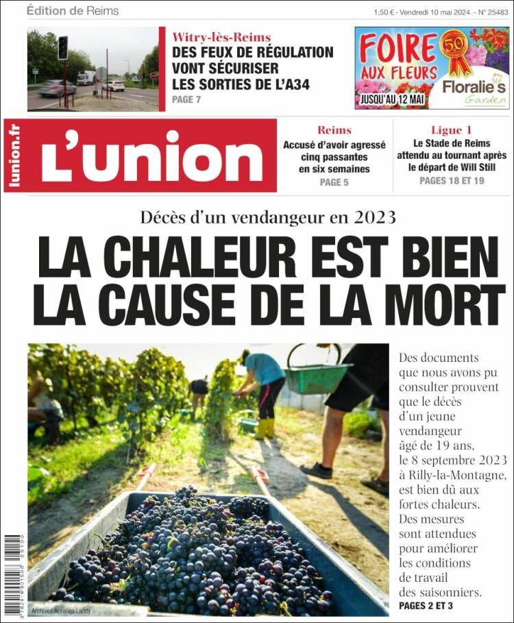 Portada de L'Union (Francia)