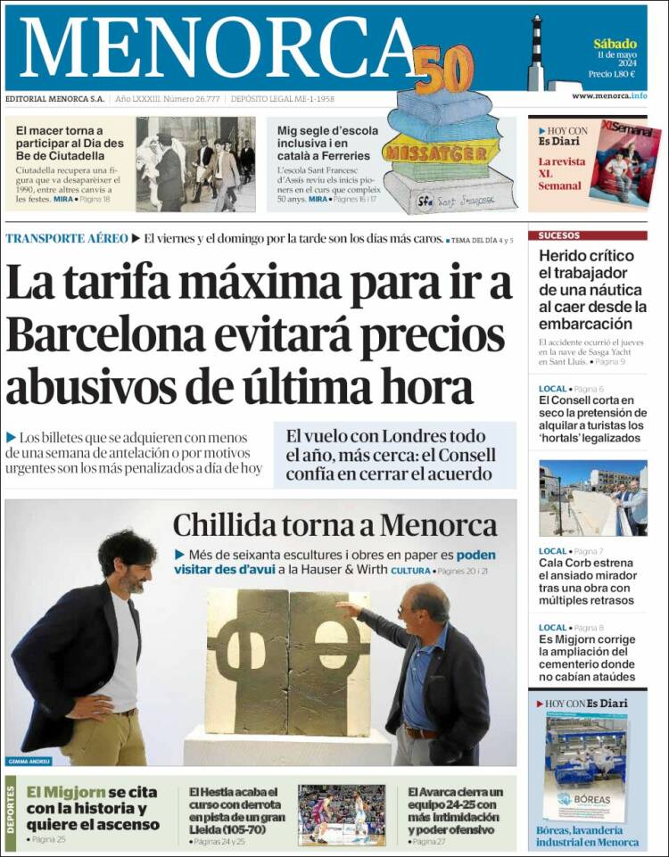 Portada de Menorca - Diario Insular (España)
