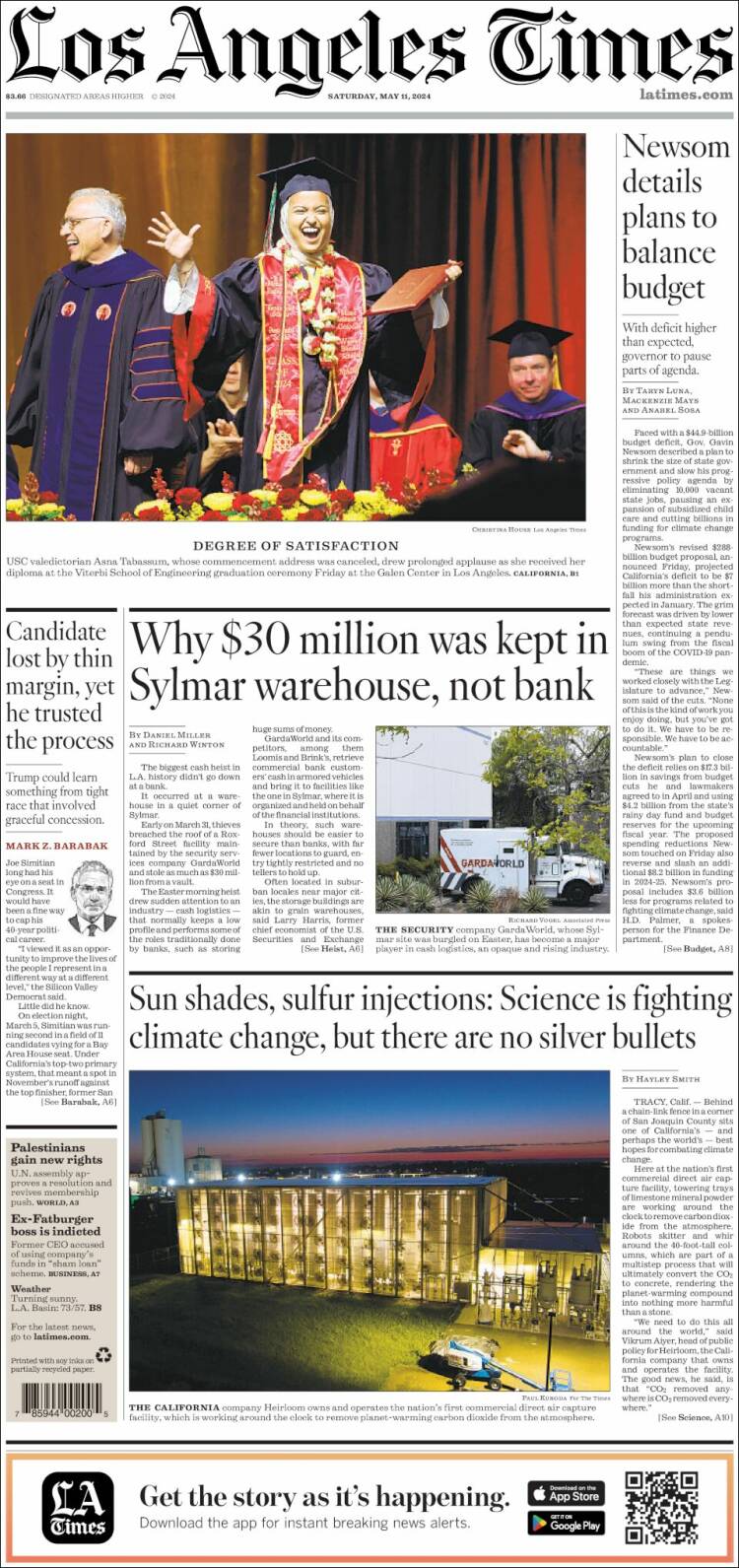 Portada de Los Angeles Times (USA)
