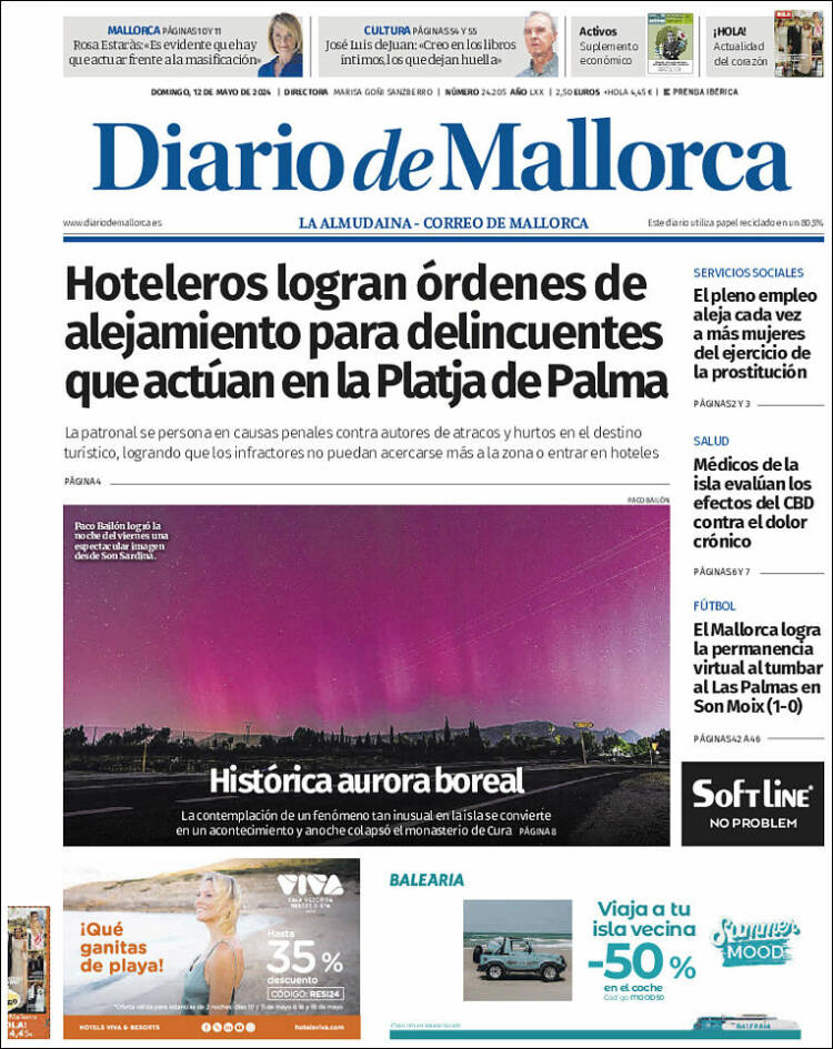 Portada de Diario de Mallorca (España)