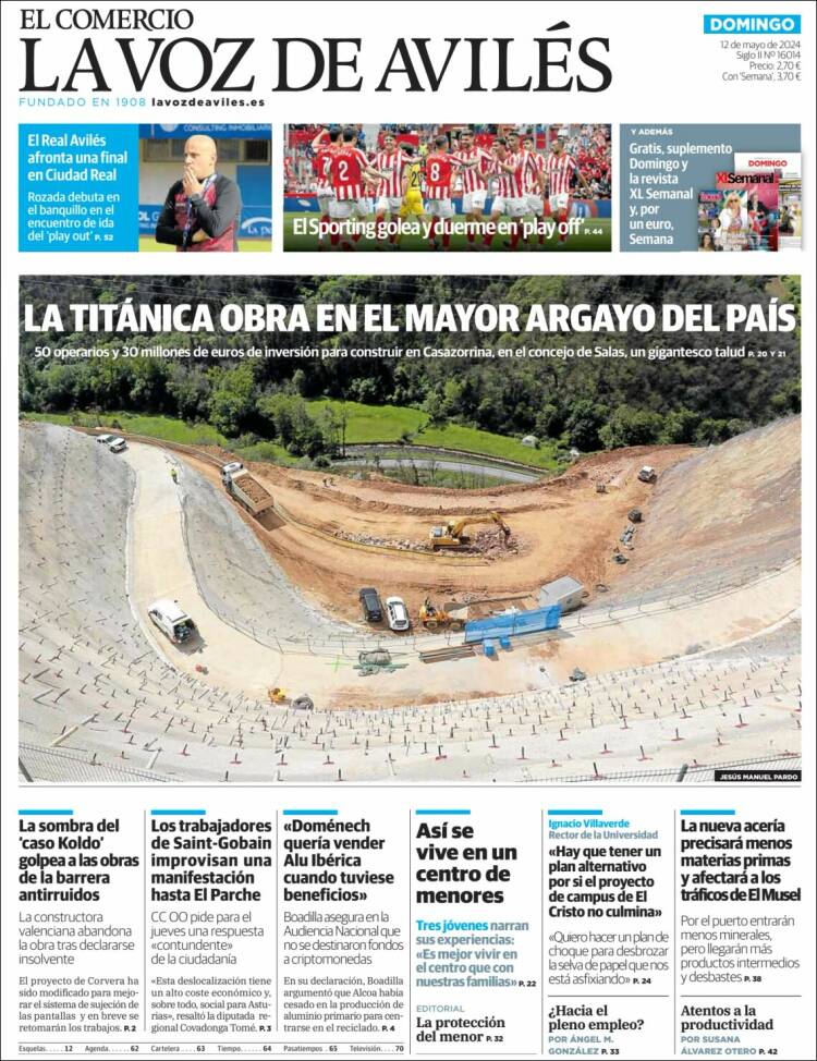 Portada de El Comercio - Avilés (España)