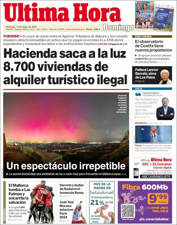 Portada de Última Hora (España)