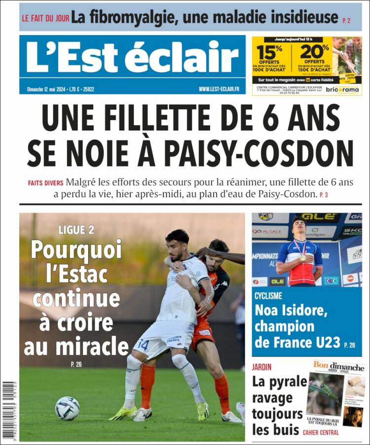 Portada de L'Est Eclair (Francia)