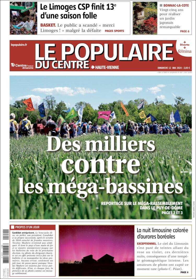 Portada de Le Populaire du Centre (Francia)