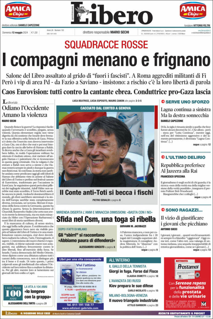 Portada de Libero (Italia)