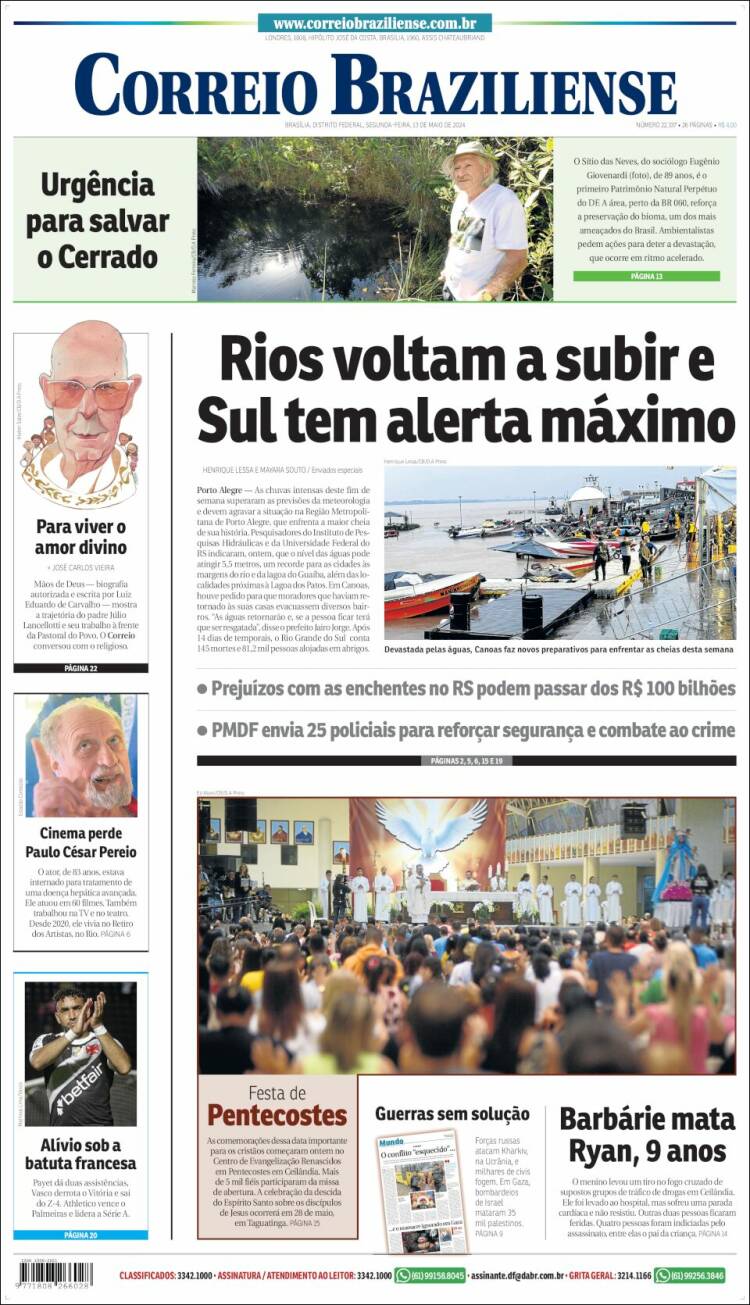 Portada de Correio Braziliense (Brasil)