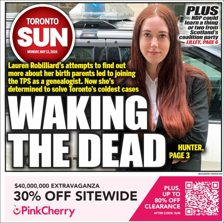Portada de The Toronto Sun (Canadá)