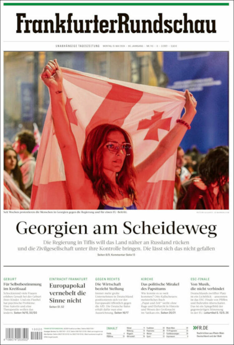Portada de Frankfurter Rundschau (Alemania)