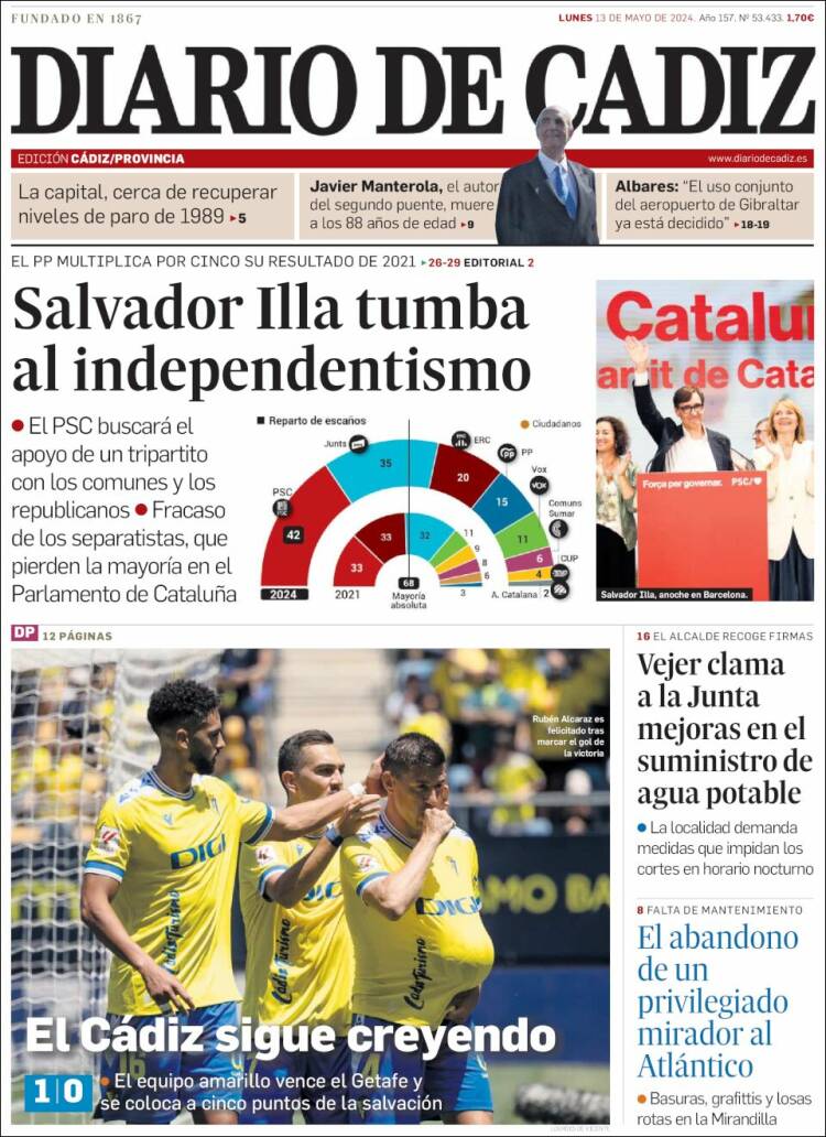 Portada de Diario de Cádiz (Espa&ntilde;a)