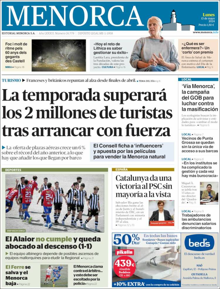 Portada de Menorca - Diario Insular (Espa&ntilde;a)