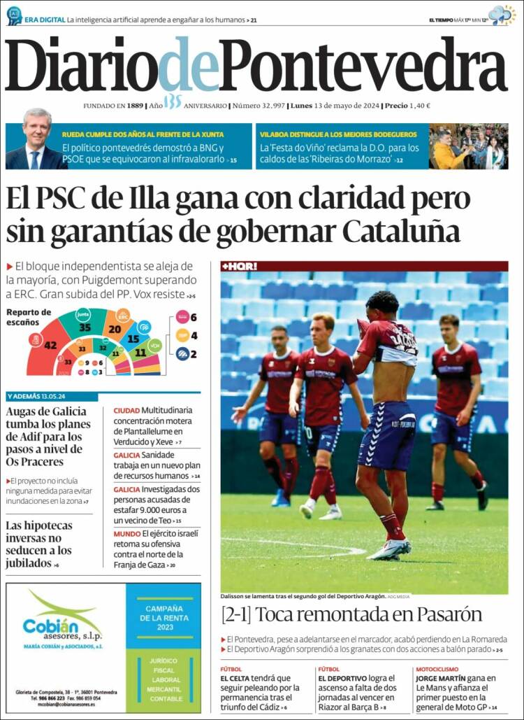 Portada de Diario de Pontevedra (Espa&ntilde;a)