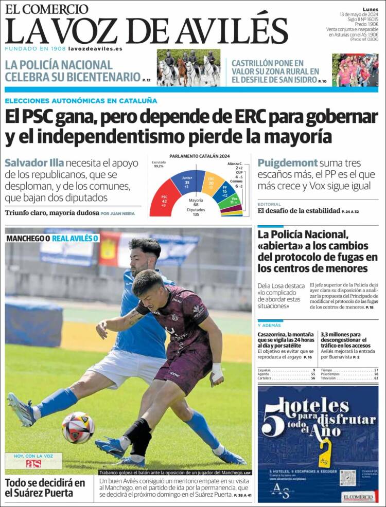 Portada de El Comercio - Avilés (Espa&ntilde;a)