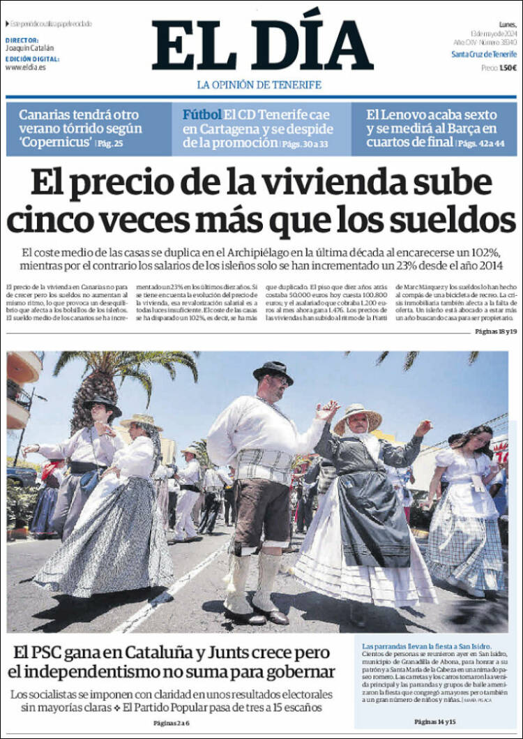 Portada de El Día (Espa&ntilde;a)