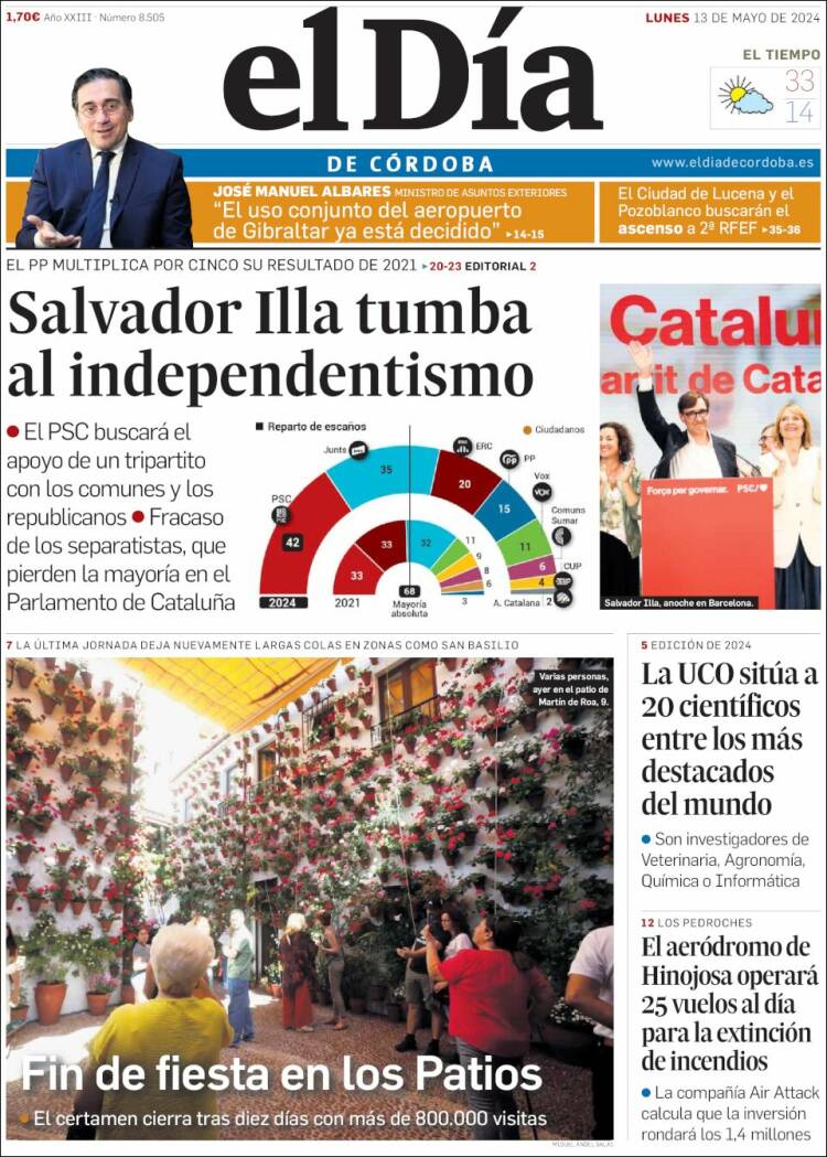 Portada de El Día de Córdoba (Espa&ntilde;a)