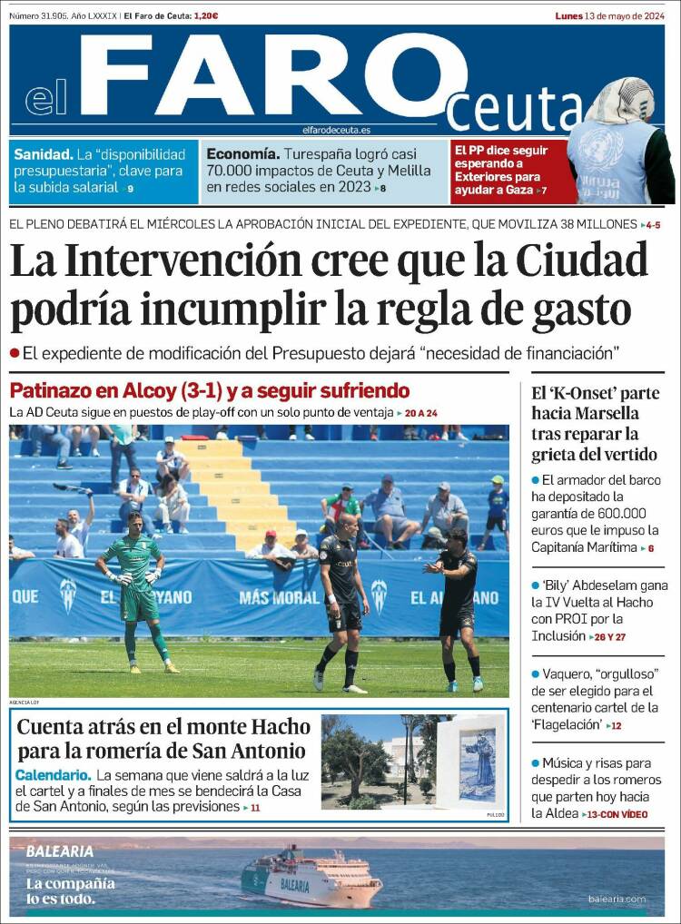 Portada de El Faro de Ceuta (Espa&ntilde;a)