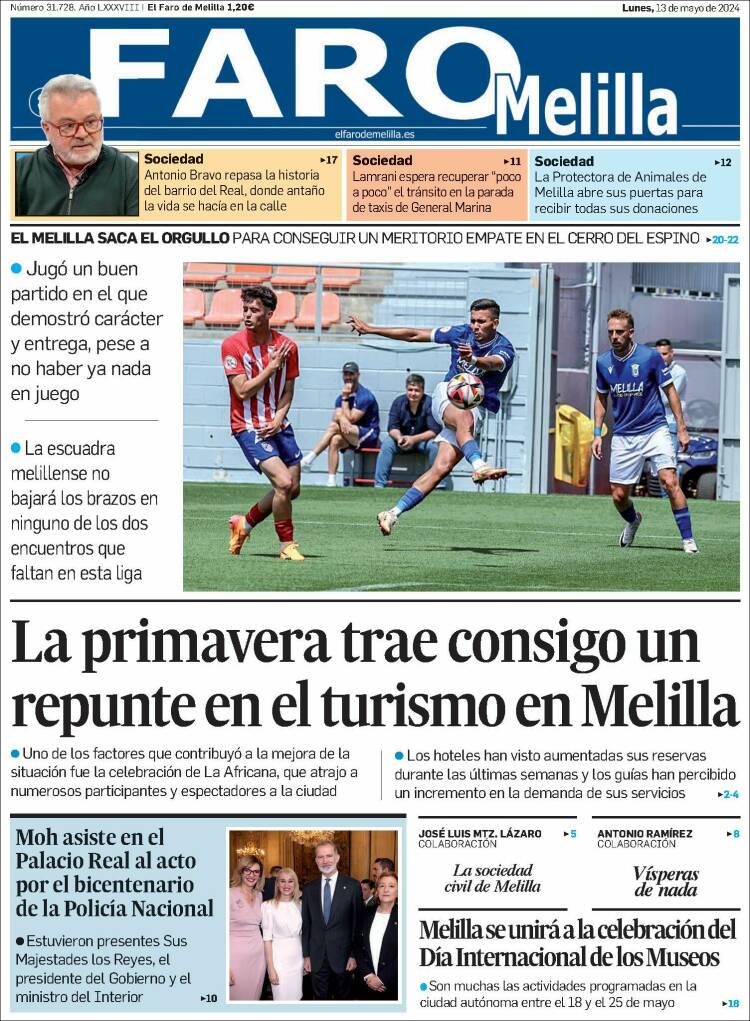 Portada de El Faro de Melilla (Espa&ntilde;a)